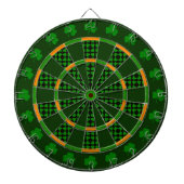 Iers Groen en Oranje Shamrock Design Dartbord (Voorkant)