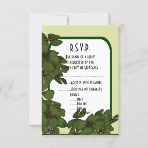 Iers groen, en shamrock bruiloft R.S.V.P RSVP Kaartje