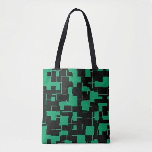 Iers Groen en Zwart Trendy Pattern Tote Bag (Voorkant)
