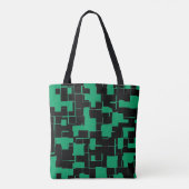 Iers Groen en Zwart Trendy Pattern Tote Bag (Achterkant)