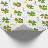 Iers groen, goudklaver St. Patrick's Day Cadeaupapier (Hoek)
