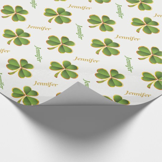 Iers groen, goudklaver St. Patrick's Day Cadeaupapier (Hoek)