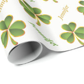 Iers groen, goudklaver St. Patrick's Day Cadeaupapier (Rol Hoek)