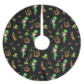 Iers groen-goudpatroon zwart kerstboom rok (Voorkant)