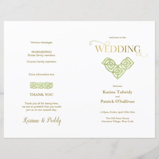 Iers groen programma voor Keltische knoop en goude (Voorkant)