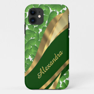 Iers groen shamrock patroon gepersonaliseerd Case-Mate iPhone case