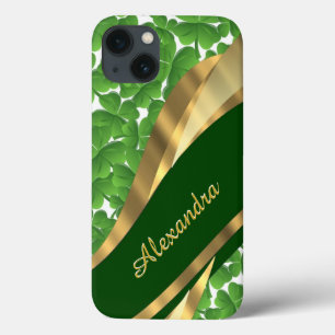 Iers groen shamrock patroon gepersonaliseerd Case-Mate iPhone case