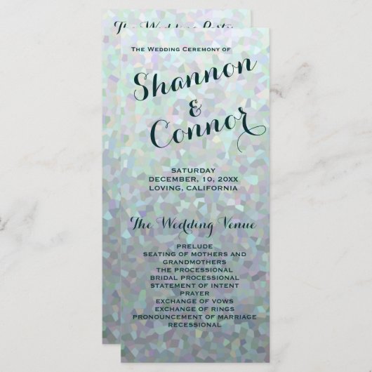 Iers Groen Trouwprogramma Programmakaart (Voorkant / Achterkant)