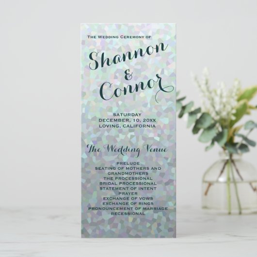 Iers Groen Trouwprogramma Programmakaart (Staand voorkant)