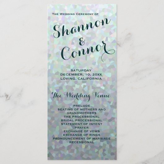 Iers Groen Trouwprogramma Programmakaart (Voorkant)