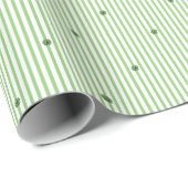 Iers groen-wit streeppatroon cadeaupapier (Rol Hoek)