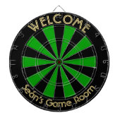 Iers Groen Zwart Custom Metal Cage Dorm Game Room Dartbord (Voorkant)