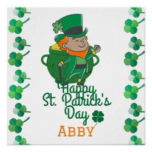 Iers groene geluk Shamrock St. Patrick's Day Perfect Poster