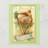 Iers Harp en Shamrocks Briefkaart (Voorkant)