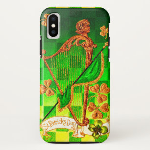 IERS HARP, GROENE GULDEN KLAVERTJES St. Patrick's iPhone XS Hoesje