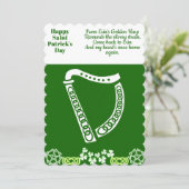 Iers Harp Saint Patricks Day Luck Celtic Feestdagenkaart (Staand voorkant)