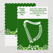 Iers Harp Saint Patricks Day Luck Celtic Feestdagenkaart (Voorkant / Achterkant)