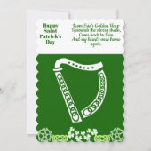  Iers Harp Saint Patricks Day Luck Celtic Feestdagenkaart (Voorkant)