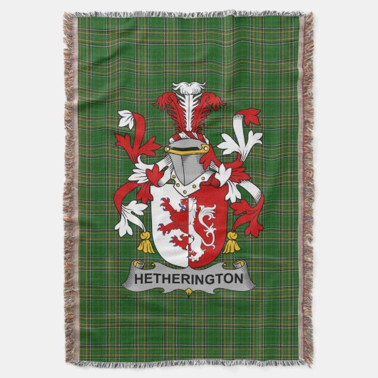 Iers Hetherington Wapen Familie Crest Ierland Deken (Voorkant Verticaal)
