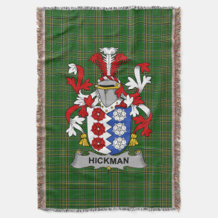 Iers Hickman Wapen van Familie Crest Ierland Deken