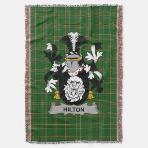 Iers Hilton Wapen van Familie Crest Ierland Deken
