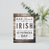  Iers hout St Patrick's Day Briefkaart (Staand voorkant)