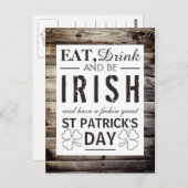  Iers hout St Patrick's Day Briefkaart (Voorkant / Achterkant)