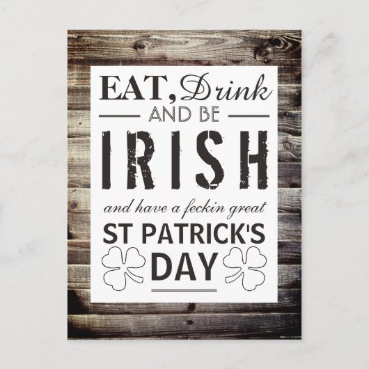  Iers hout St Patrick's Day Briefkaart (Voorkant)