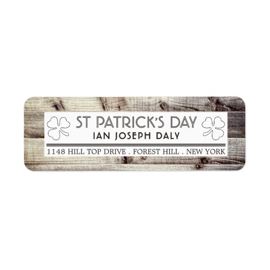  Iers hout St Patrick's Day Etiket (Voorkant)