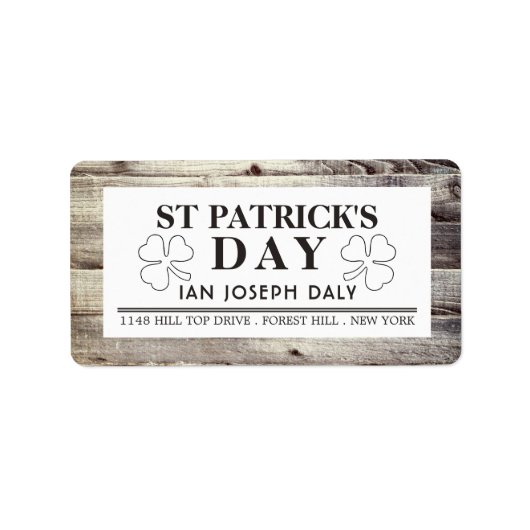 Iers hout St Patrick's Day Etiket (Voorkant)