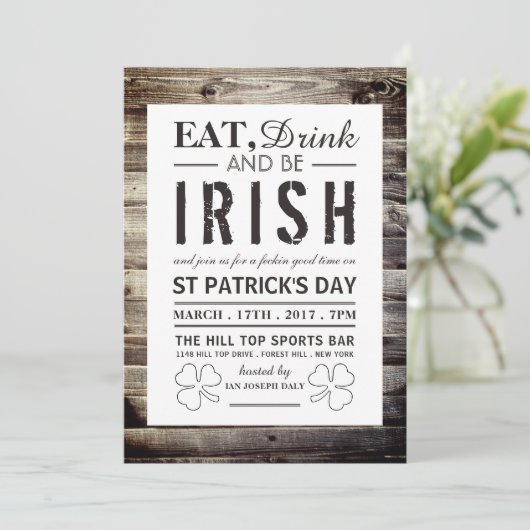  Iers hout St Patrick's Day Kaart (Staand voorkant)