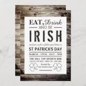  Iers hout St Patrick's Day Kaart (Voorkant / Achterkant)