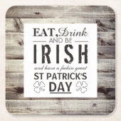  Iers hout St Patrick's Day Kartonnen Onderzetters (Voorkant)