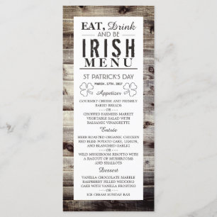 Iers Hout St Patrick's Day Menu