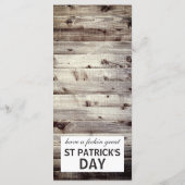 Iers Hout St Patrick's Day Menu (Achterkant)