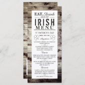 Iers Hout St Patrick's Day Menu (Voorkant / Achterkant)