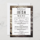 Iers Hout St Patrick's Day Menu Kaart (Voorkant)