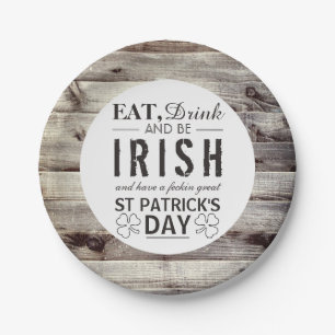 Iers hout St Patrick's Day Papieren Bordje
