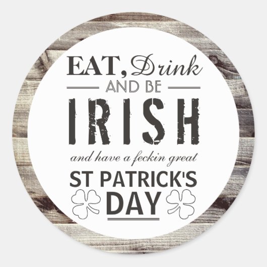 Iers hout St Patrick's Day Ronde Sticker (Voorkant)