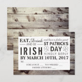  Iers hout St Patrick's Day RSVP Kaartje (Voorkant / Achterkant)