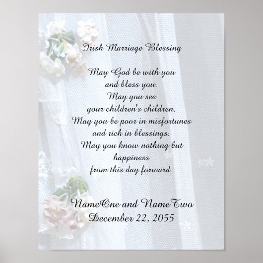 Iers huwelijk met een  kant van 11 x 14 inch poster (Voorkant)