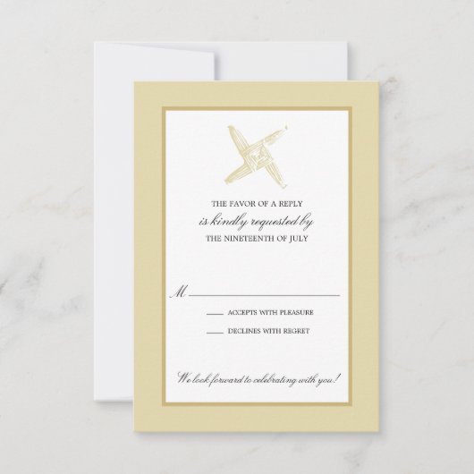 Iers Huwelijk Reactie Kaart voor Sint Brigidakruis (Voorkant)