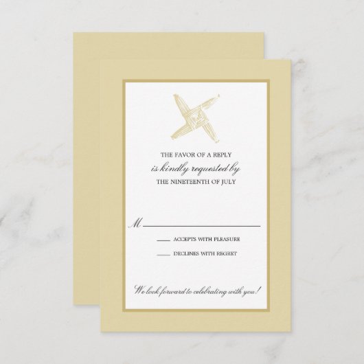 Iers Huwelijksreactie St. Brigid's Kruis Kaart (Voorkant / Achterkant)