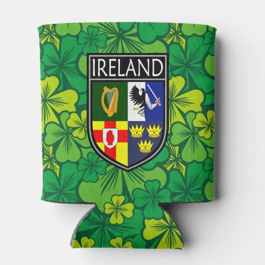 Iers - Ierland Crest & Shamrock Blikjeskoeler (Achterkant)