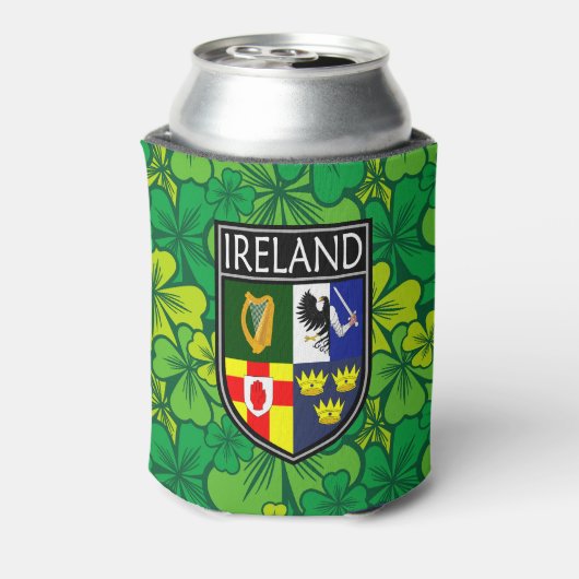Iers - Ierland Crest & Shamrock Blikjeskoeler (Blikje Achterkant)