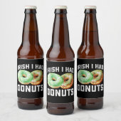 Iers Ik had Donuts Lovers Grappig St Patrick's Day Bier Etiket (Flessen)