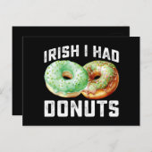 Iers Ik had Donuts Lovers Grappig St Patrick's Day Briefkaart (Voorkant / Achterkant)