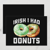 Iers Ik had Donuts Lovers Grappig St Patrick's Day Kaart (Voorkant / Achterkant)