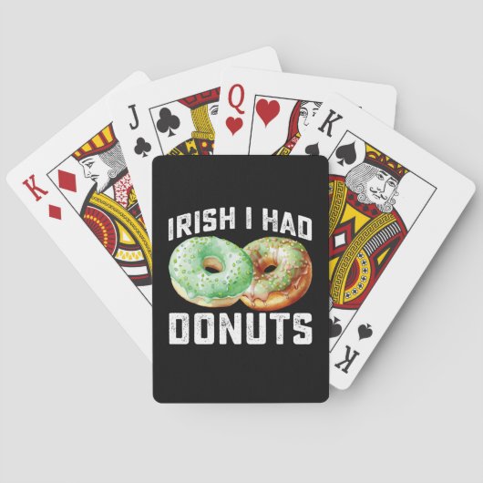 Iers Ik had Donuts Lovers Grappig St Patrick's Day Pokerkaarten (Achterkant)