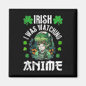 Iers ik keek Anime St Patrick's Day Anime Magneet (Voorkant)